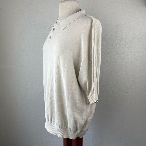 La Veen Silk Polo Top Size XL EUC - Picture 3 of 6